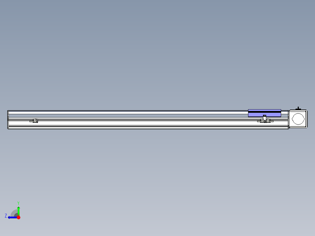 同步带滑台-半封闭B17-L100-S1100-L-P75-D3-N3右视图
