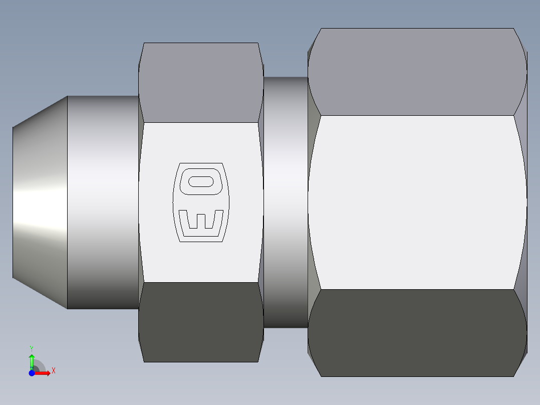 卡套式工业通用硬管接头EO_Weld_connector_AS12S前视图
