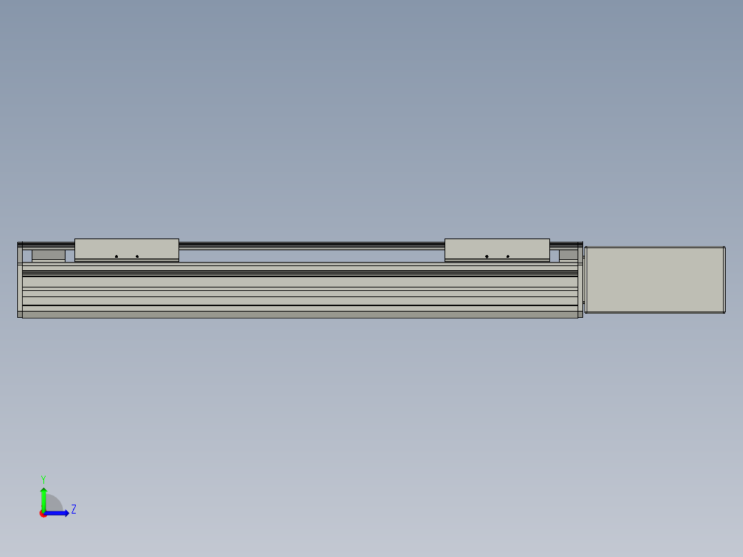直线模组WG-LHB12-S350-BL设计图纸左视图