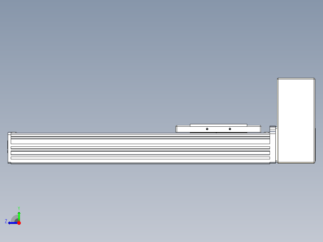 同步带全封闭直线模组TPA-HCB-110D-90-L250-LU-Y-P40-N3右视图