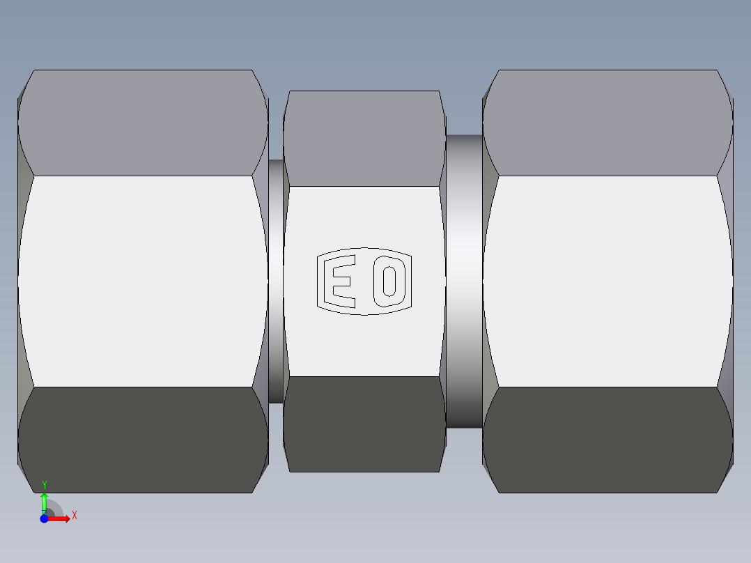 卡套式工业通用硬管接头EO_Distance_piece_adapter_DA16S71前视图