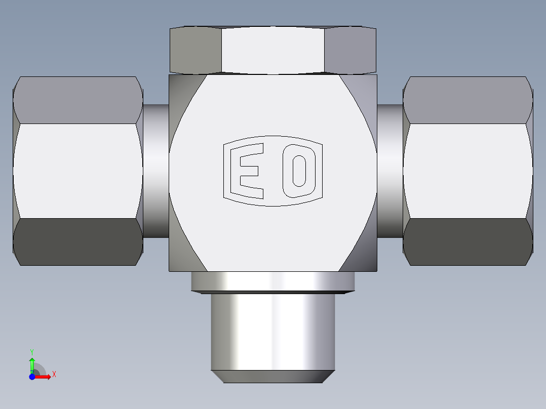 卡套式工业通用硬管接头EO_High_pressure_banjo_tee_TH10ZSRCF前视图