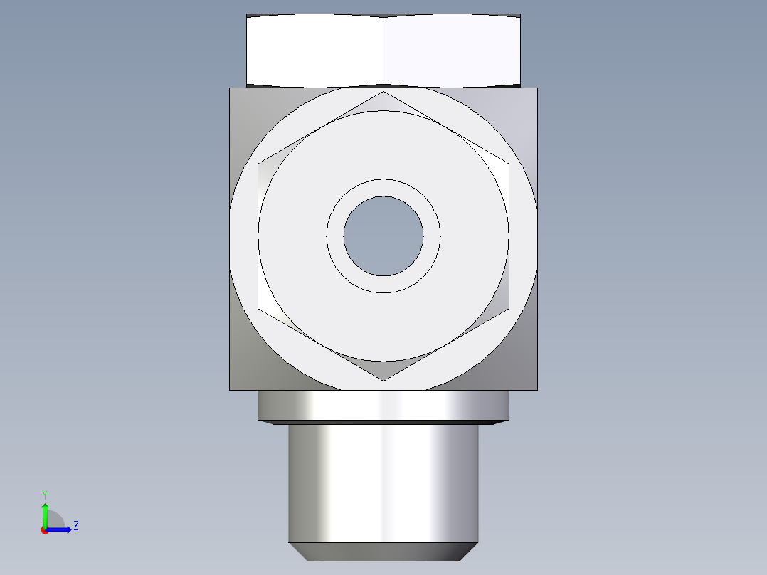 卡套式工业通用硬管接头EO_High_pressure_banjo_tee_TH10ZSRCF左视图