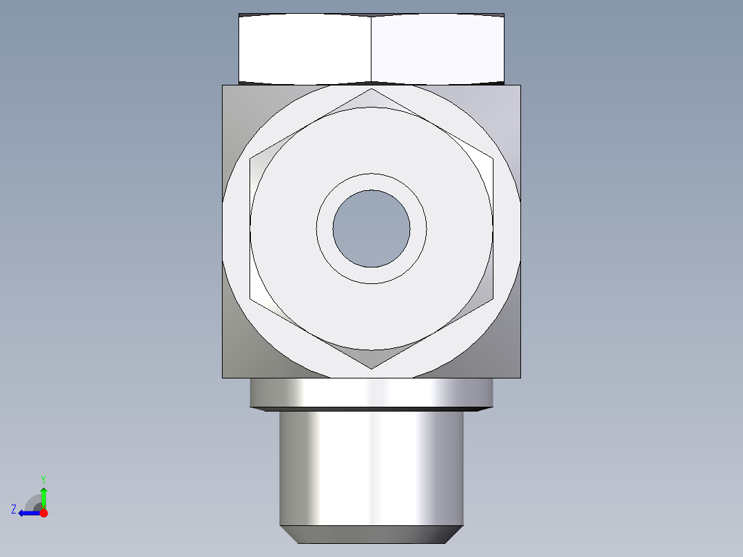 卡套式工业通用硬管接头EO_High_pressure_banjo_tee_TH10ZSRCF右视图