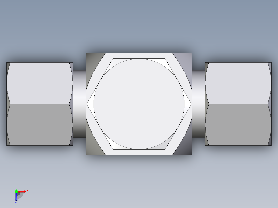 卡套式工业通用硬管接头EO_High_pressure_banjo_tee_TH10ZSRCF俯视图