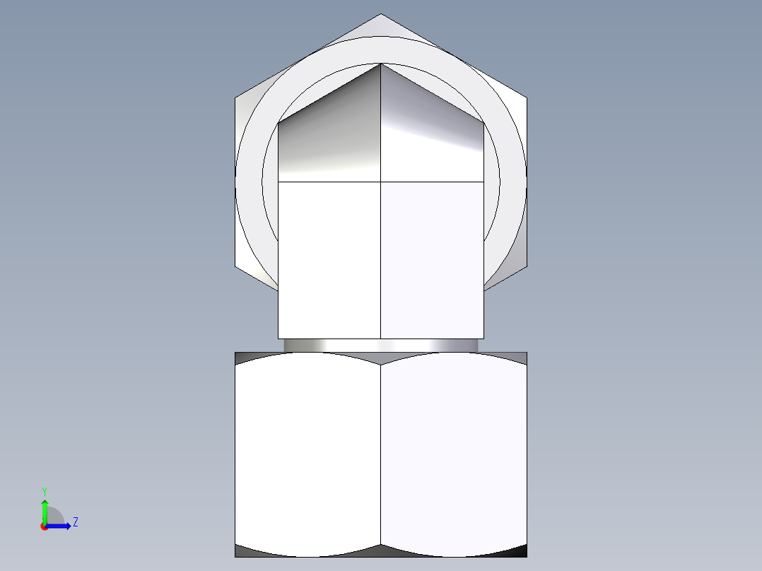 卡套式工业通用硬管接头EO_Swivel_nut_elbow_EW14S71左视图