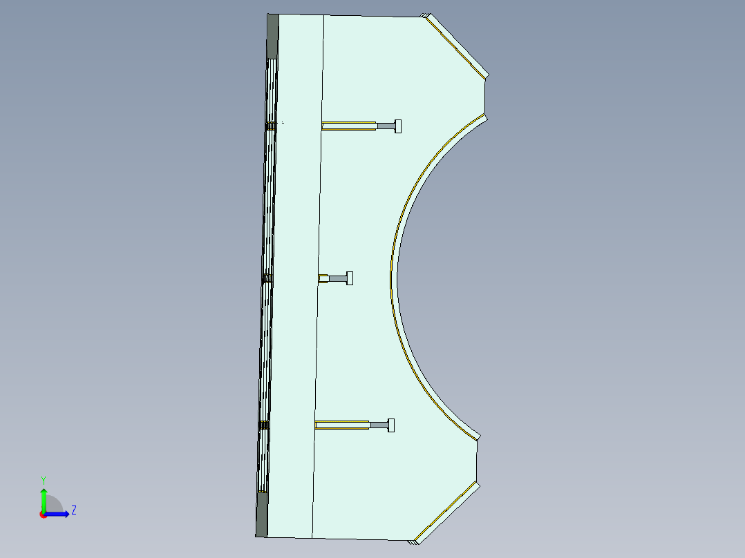 船舶喷水推进系统模型3D图纸 NX9设计 附IGS STP X_T等格式左视图