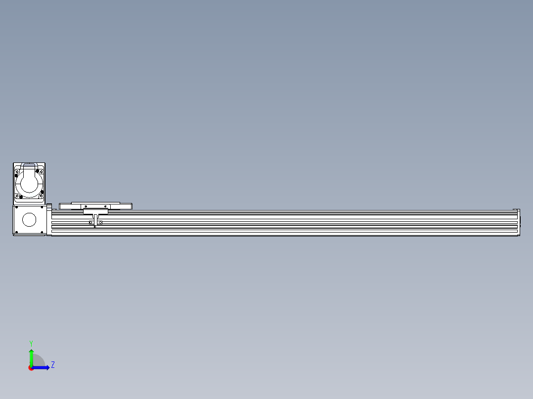 同步带全封闭直线模组TPA-HCB-110D-90-L750-LU-Y-P40-N3左视图