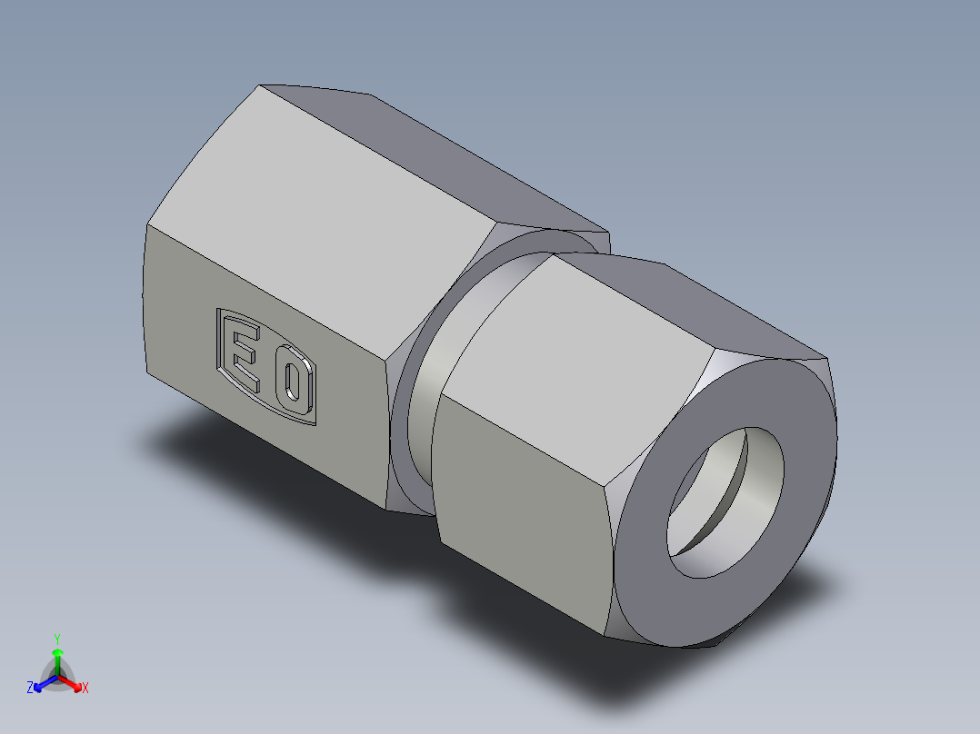 卡套式工业通用硬管接头EO_Swivel_connector_GAI10LR71主视图