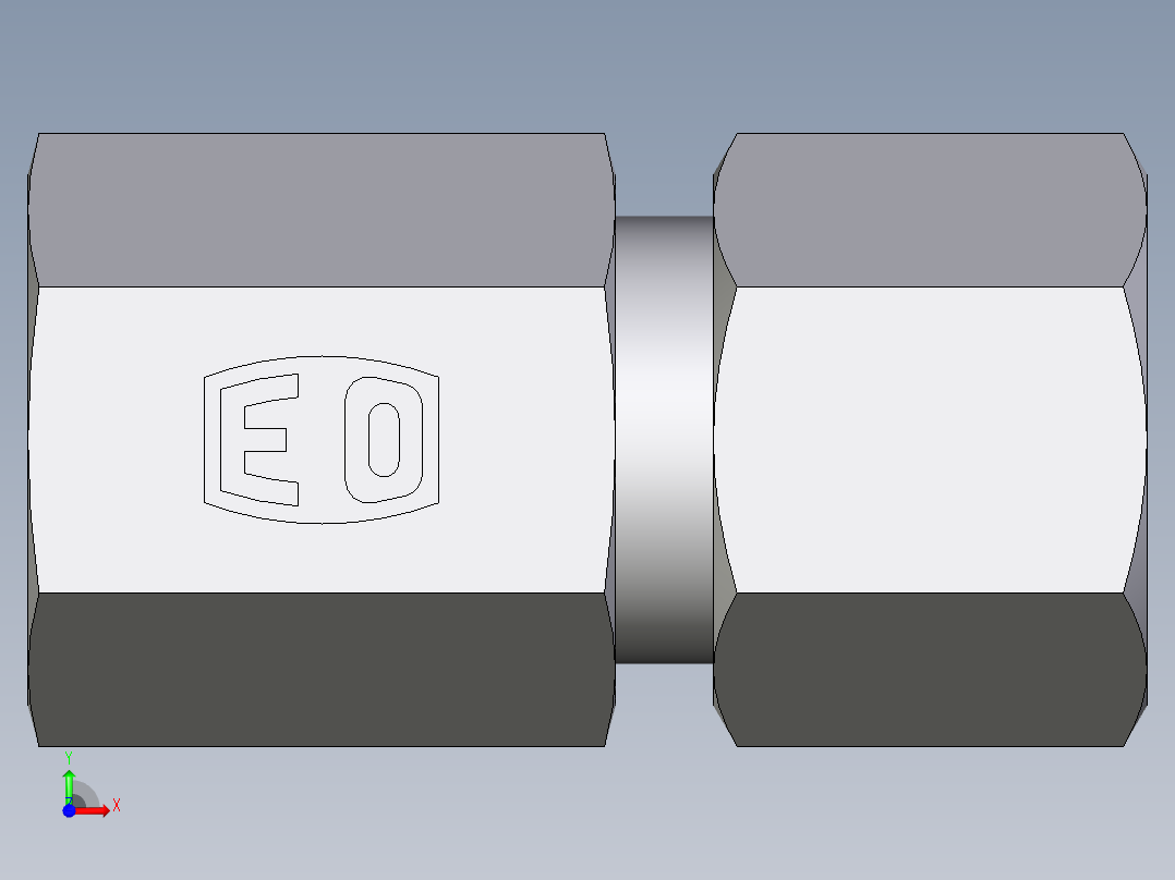 卡套式工业通用硬管接头EO_Swivel_connector_GAI10LR71前视图