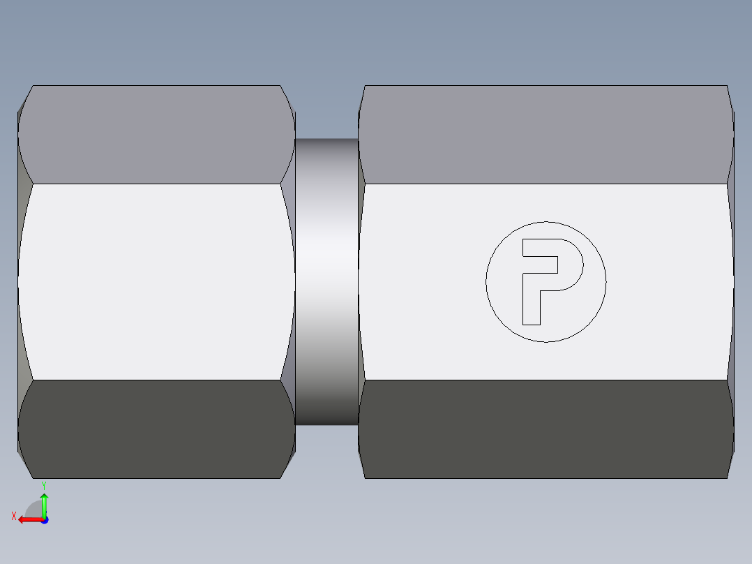 卡套式工业通用硬管接头EO_Swivel_connector_GAI10LR71后视图