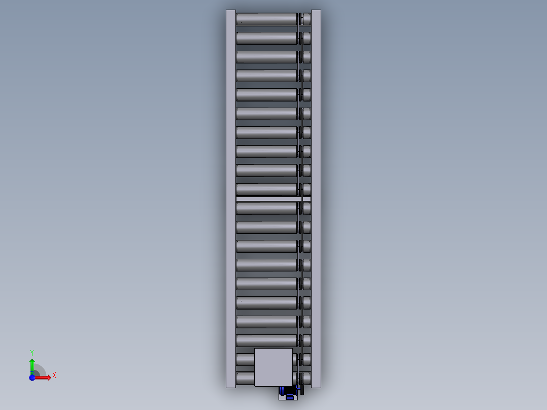 HJ25滚筒输送机  step前视图