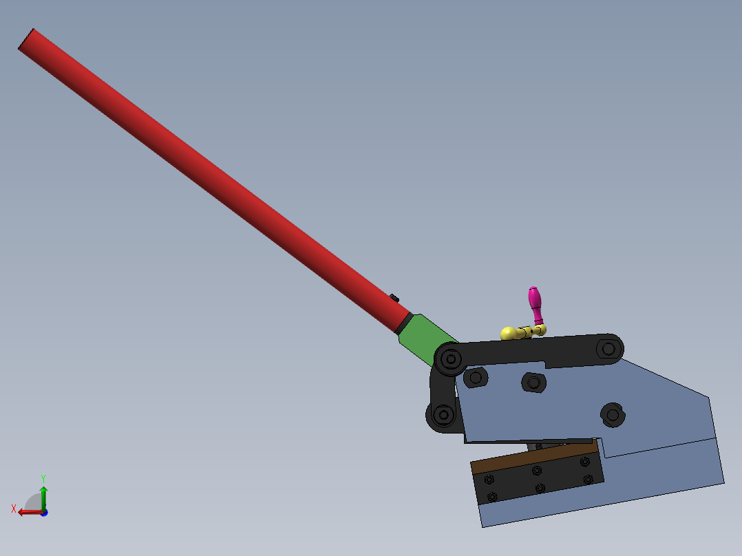 手动剪板机后视图