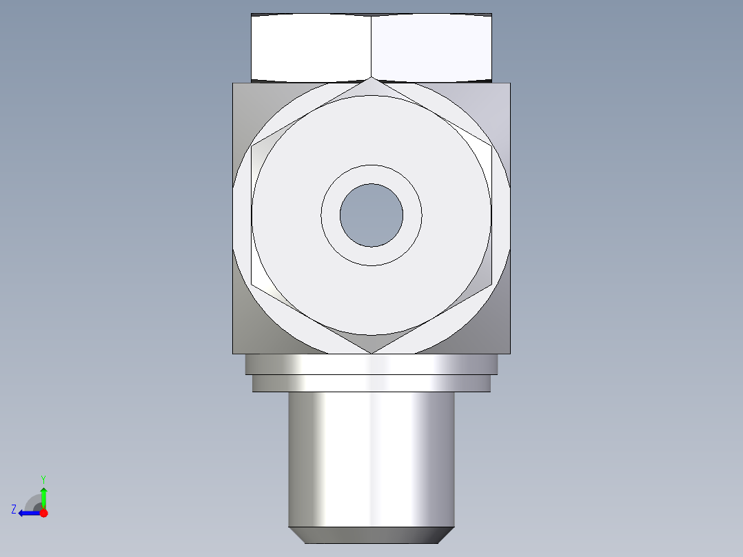 卡套式工业通用硬管接头EO_High_pressure_banjo_tee_TH08ZSRKDSCF右视图