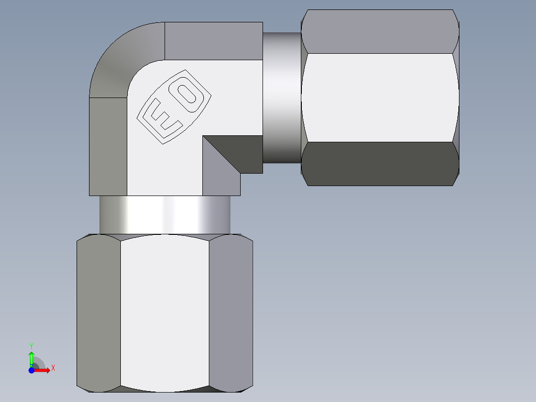 卡套式工业通用硬管接头EO_Union_elbow_W06ZL71前视图