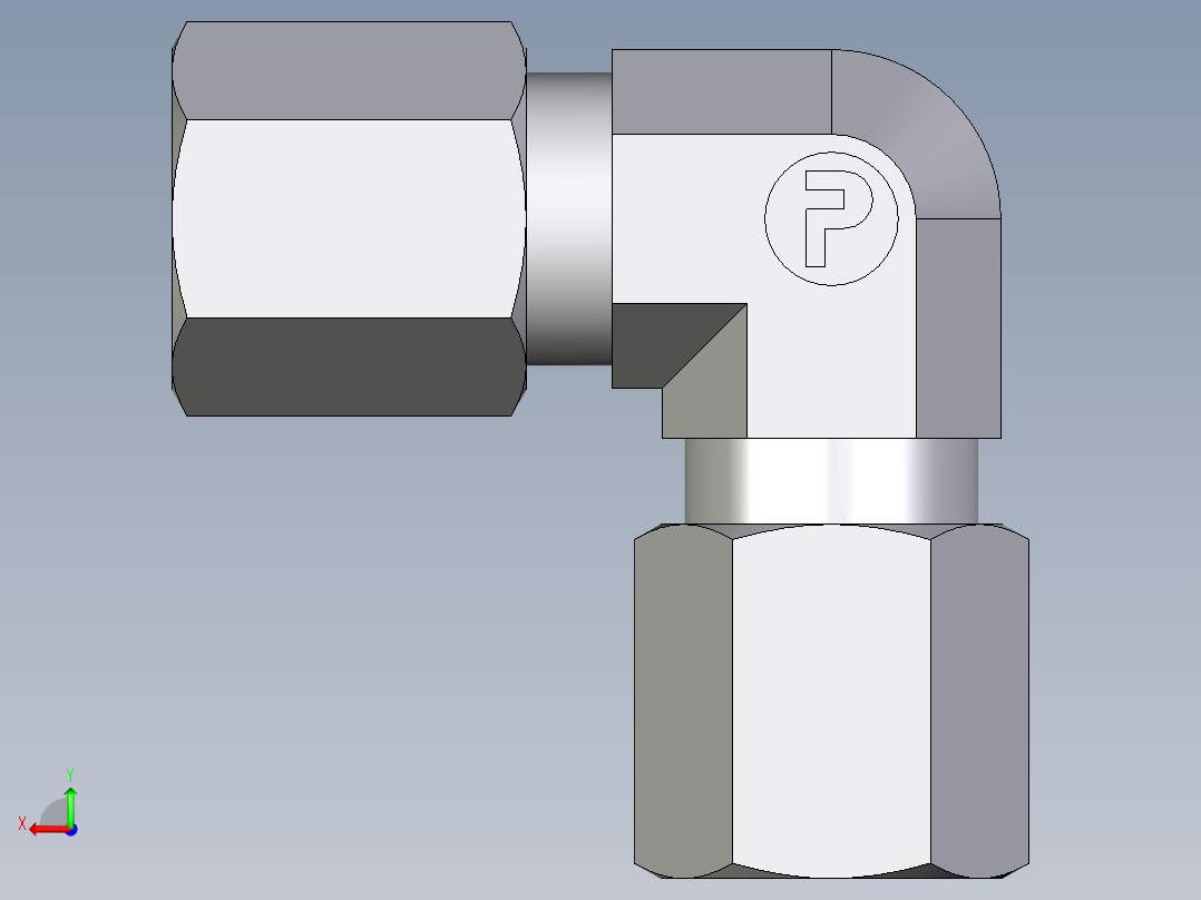 卡套式工业通用硬管接头EO_Union_elbow_W06ZL71后视图