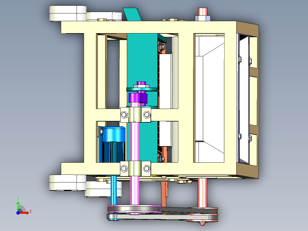 谷粒筛选机前视图