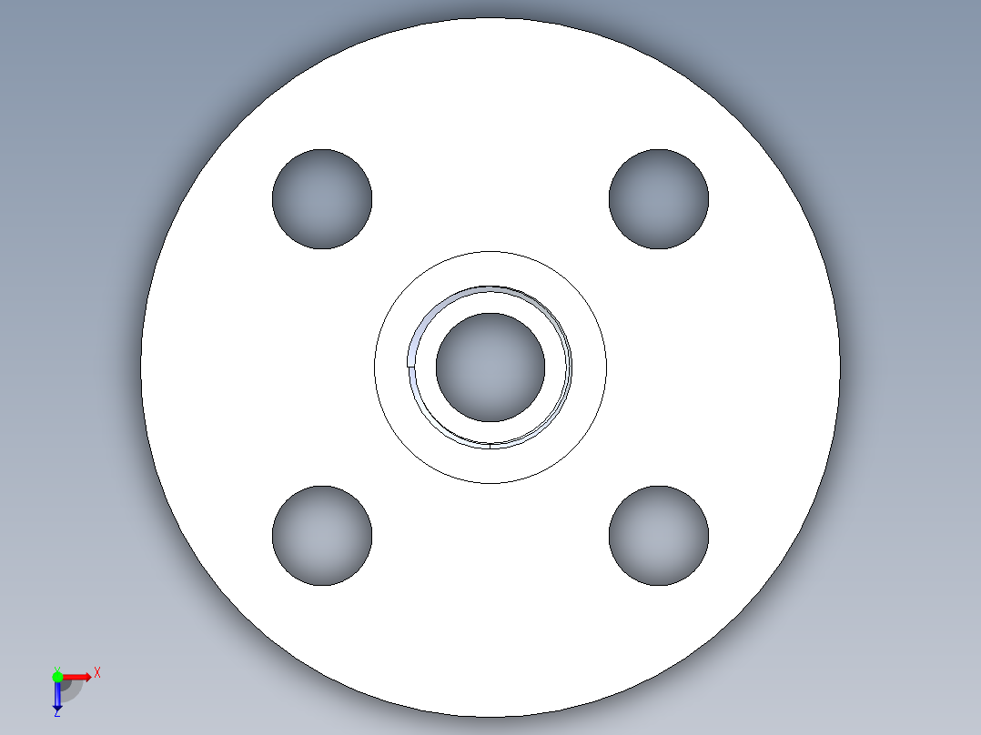 聚氯乙烯配件24-Sch80_Flange One-Piece_FPT_852-005_0.5in俯视图