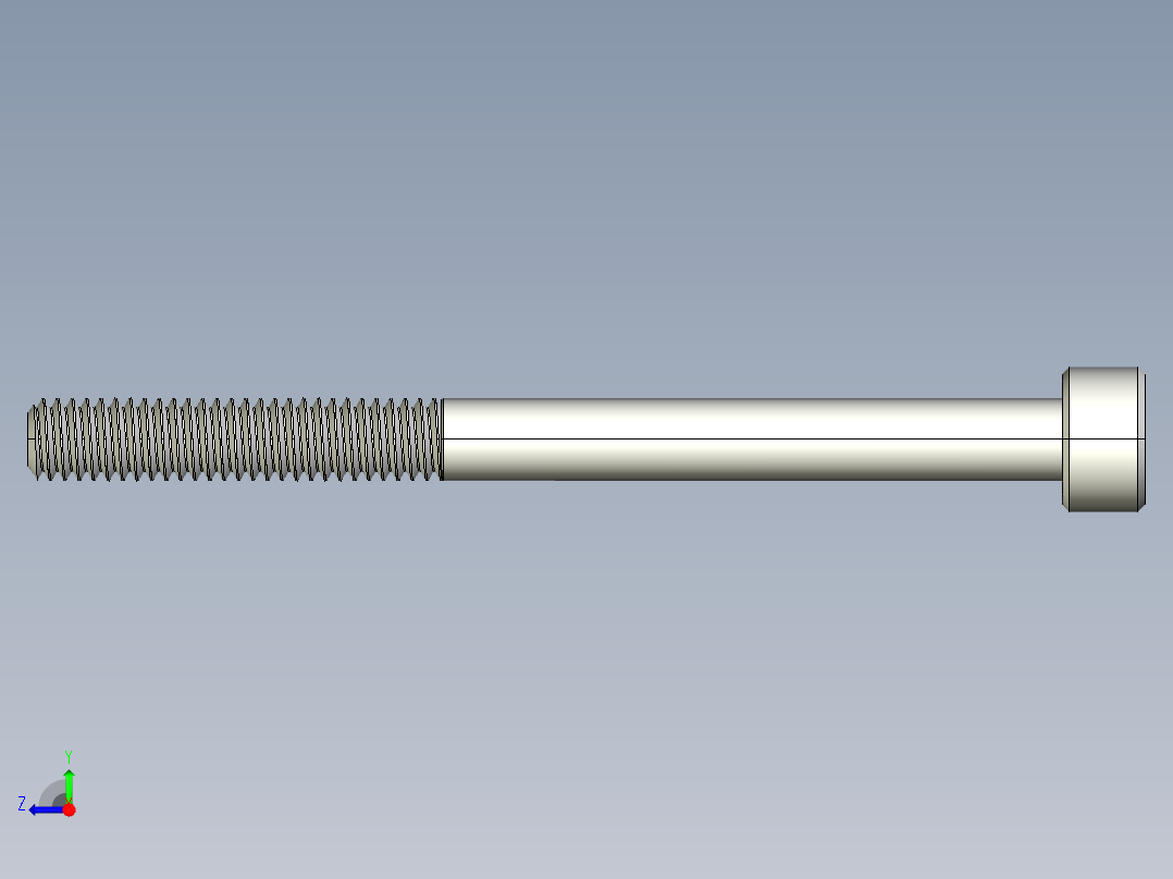 M4 x 0.7mm Thread 50mm LONG SOCKET HEAD CAP SCREW.IGS右视图