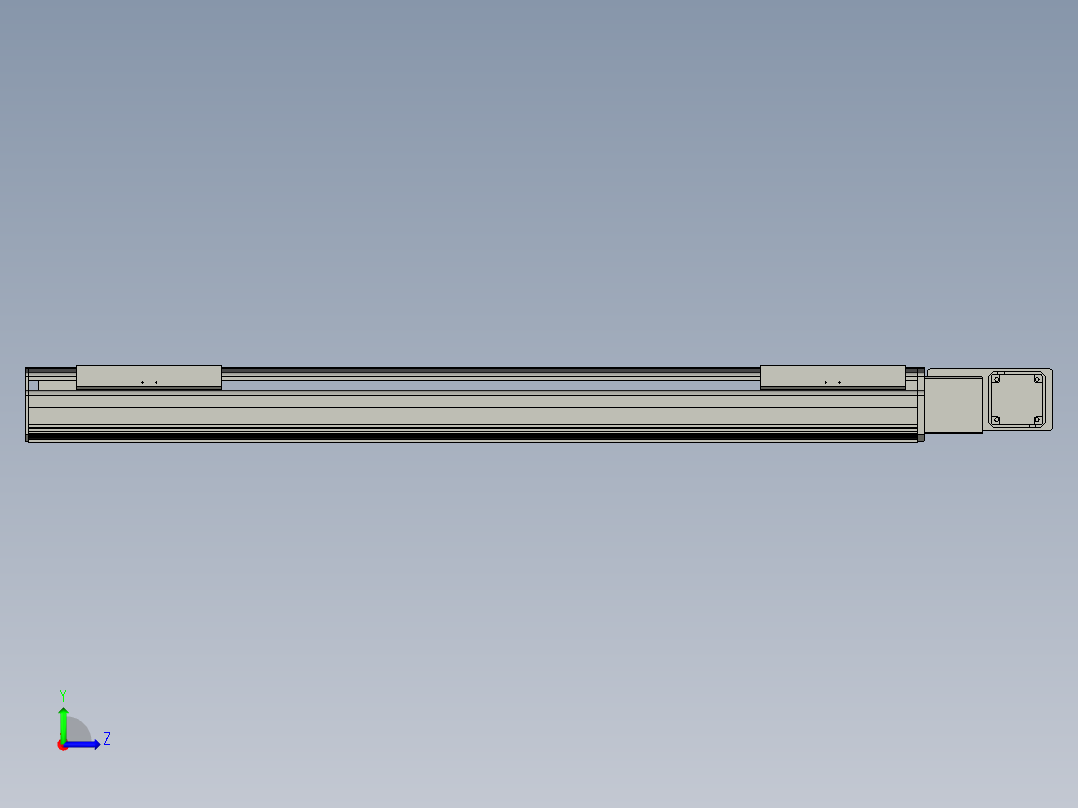 直线模组LHB21-L40-S1050-BR设计图纸左视图