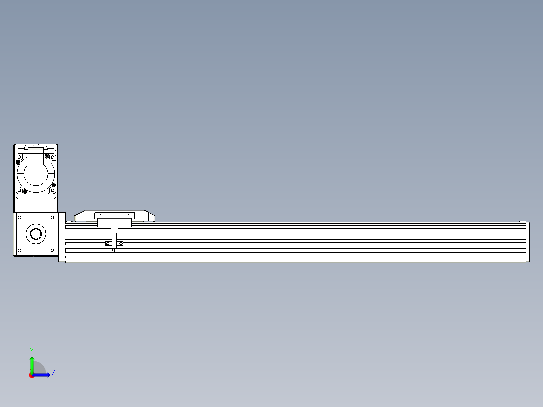 同步带全封闭直线模组TPA-HCB-85D-90-L500-LU-C-P20-N3左视图