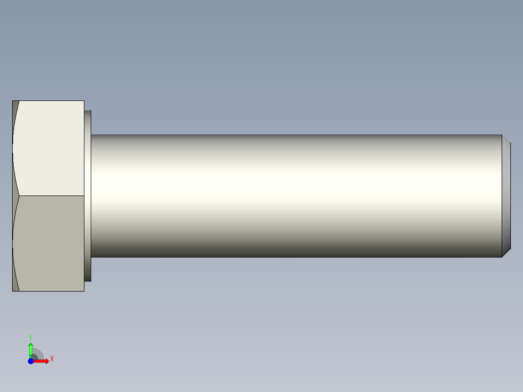 螺钉-DIN_931-M22x2.5x75_34.stp前视图