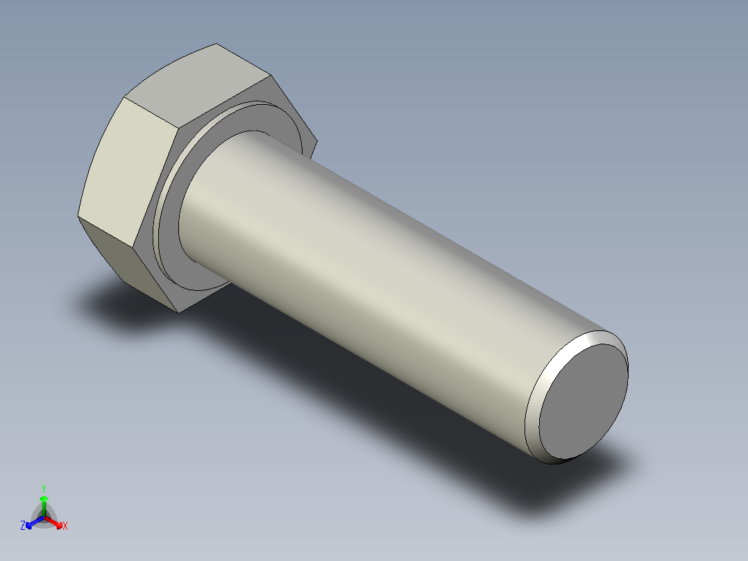 螺钉-DIN_931-M22x2.5x75_34.stp正等轴测图