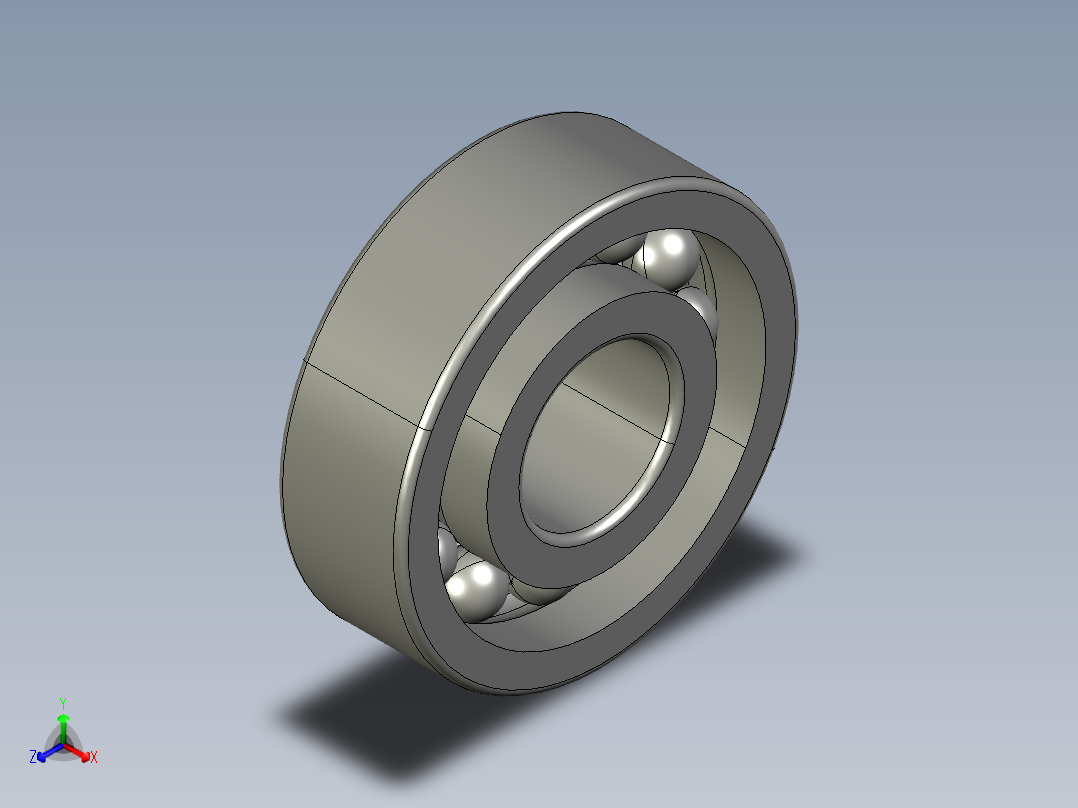 深沟球轴承6201正等轴测图