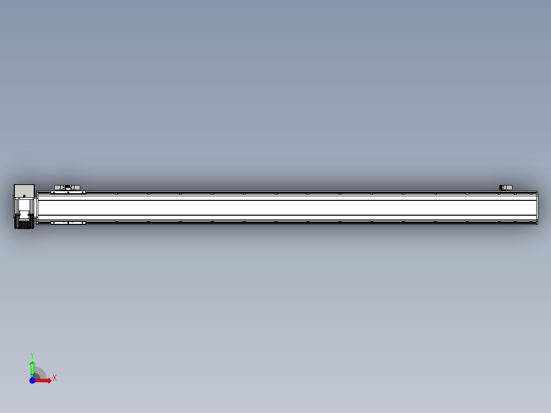 同步带滑台-半封闭B10H-L45-S1350-RU-P40-D3前视图