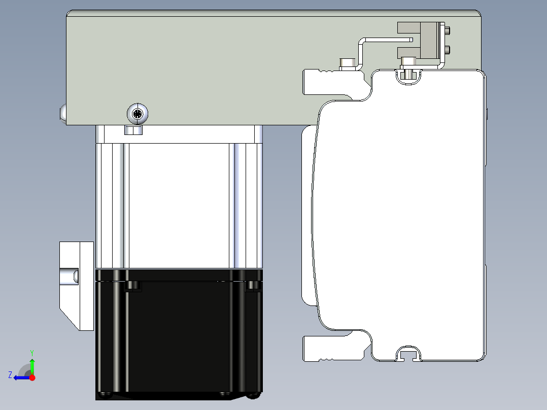 同步带滑台-半封闭B10H-L45-S1350-RU-P40-D3右视图