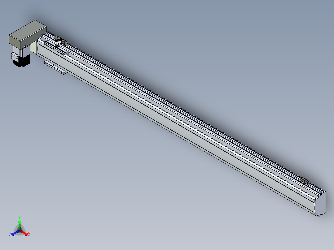 同步带滑台-半封闭B10H-L45-S1350-RU-P40-D3正等轴测图