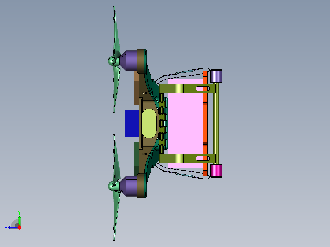 运送包裹飞行器右视图