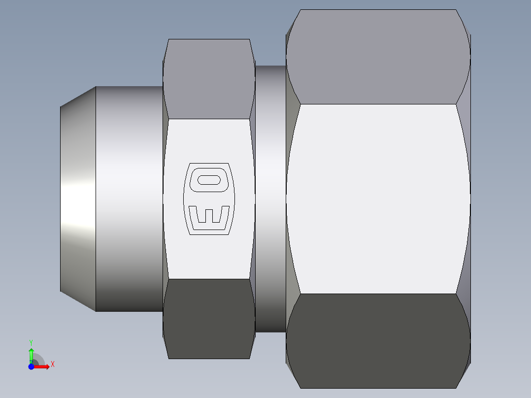 卡套式工业通用硬管接头EO_Weld_connector_AS18ZL前视图