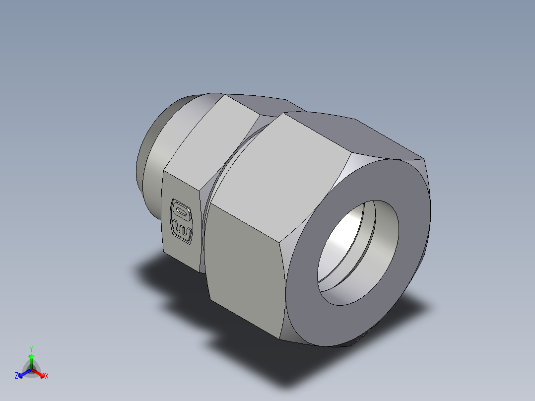 卡套式工业通用硬管接头EO_Weld_connector_AS18ZL正等轴测图
