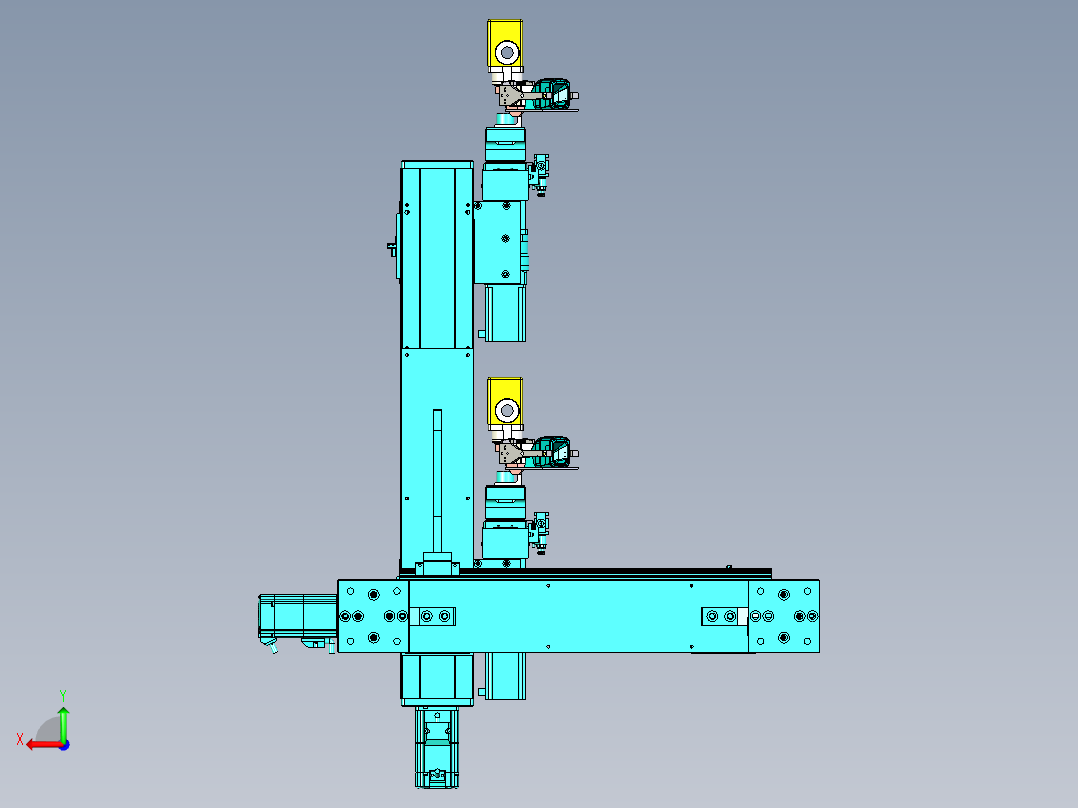 多轴移动的自动扫描机构后视图