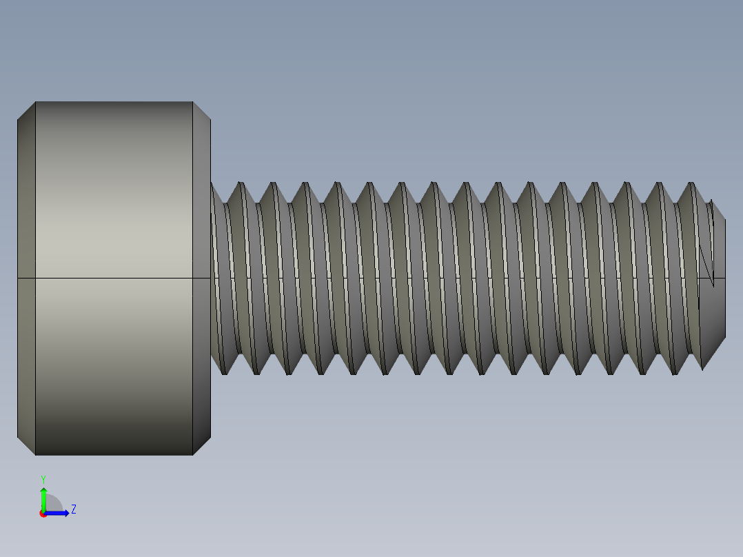 M3 x 0.5mm Thread 8mm LONG SOCKET HEAD CAP SCREW.STEP左视图