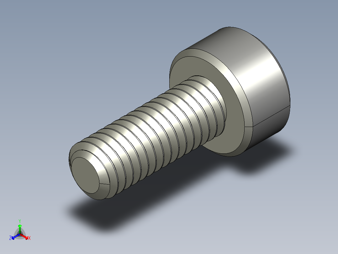 M3 x 0.5mm Thread 8mm LONG SOCKET HEAD CAP SCREW.STEP正等轴测图