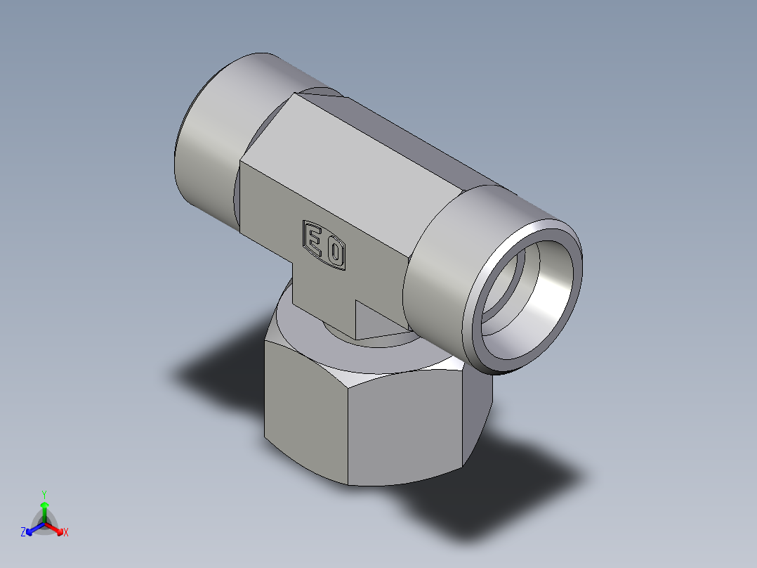 卡套式工业通用硬管接头EO_Standpipe_branch_tee_EVT20SOMD71主视图
