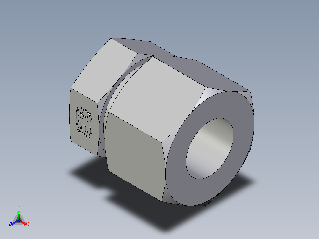 卡套式工业通用硬管接头EO_Blanking_plug_for_tube_ends_ROV16S71正等轴测图