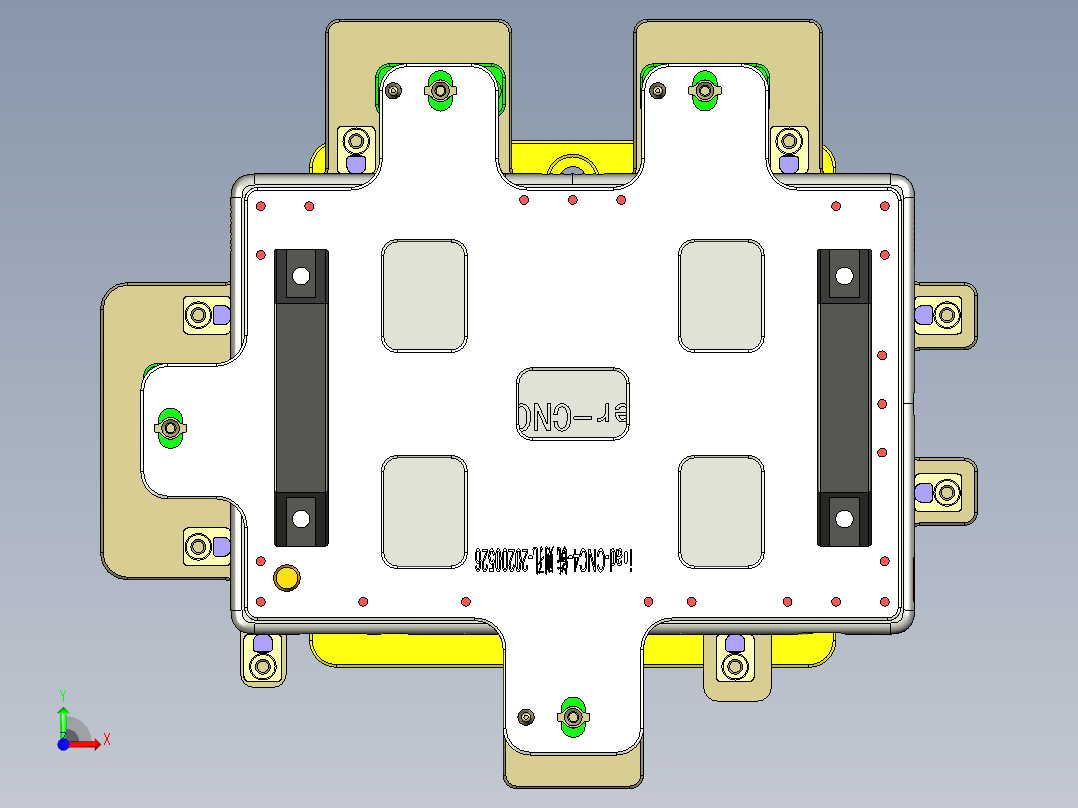 IPAD外壳铣侧孔治具模型前视图