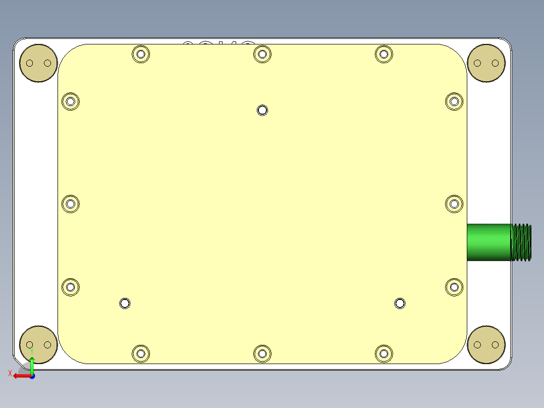 冲压件外壳铣LGGO+凹槽治具模型后视图