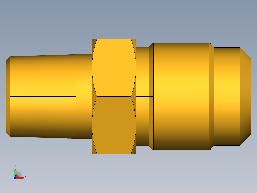 扩口式工业通用硬管接头Male Connector 48F-8-4前视图
