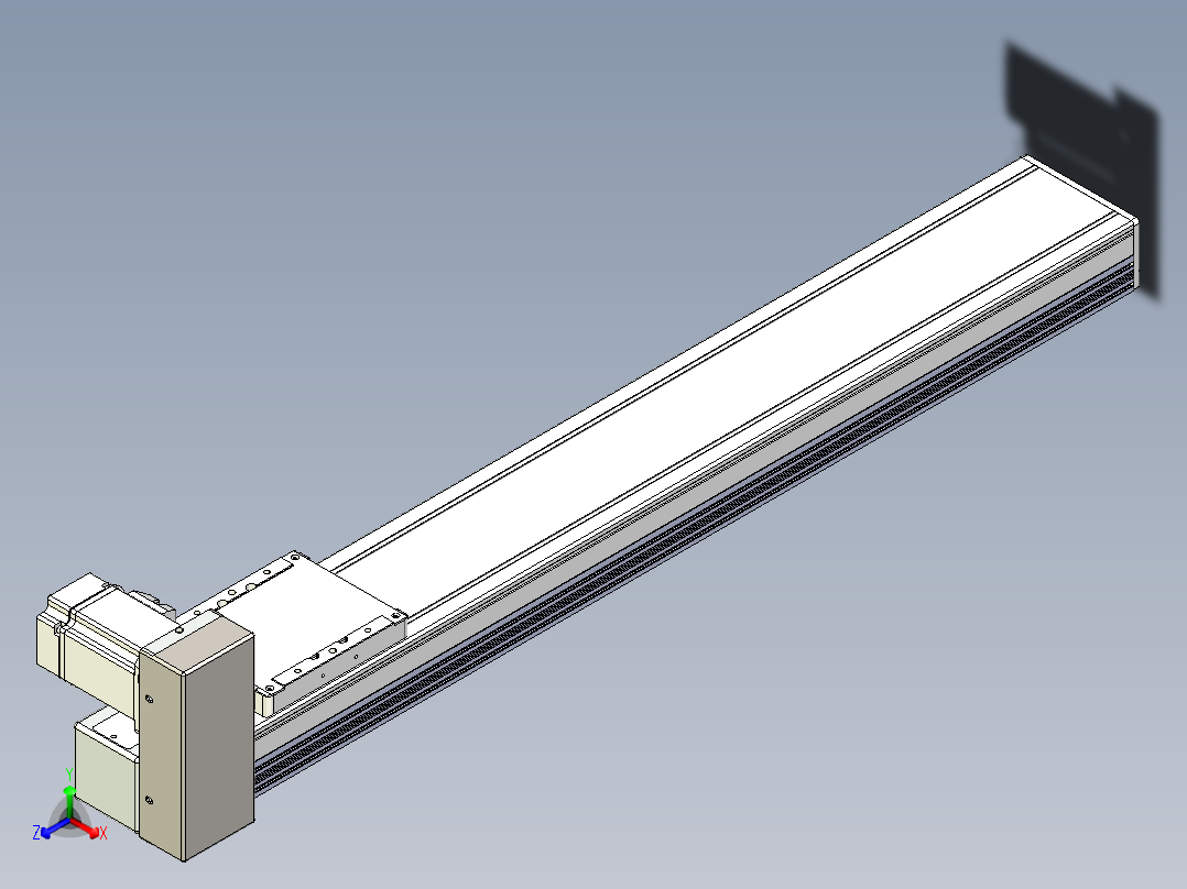 同步带全封闭直线模组TPA-HCB-105D-90-L600-RU-Y-P20-N3正等轴测图