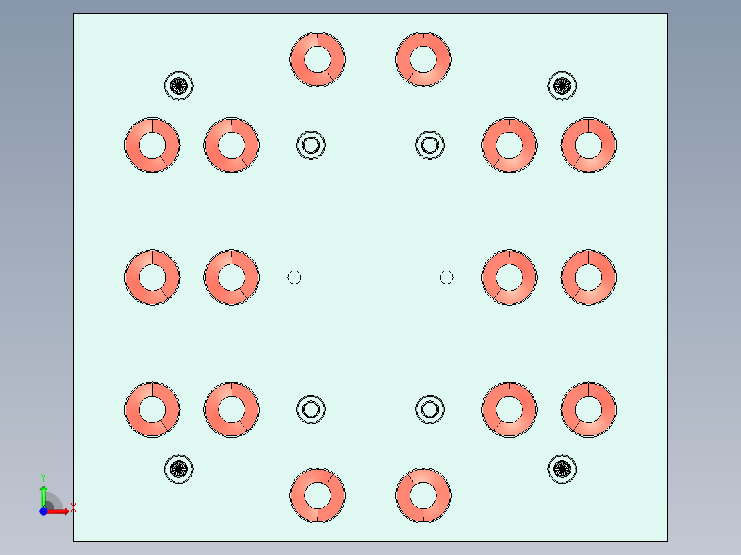 切边冲孔模架前视图