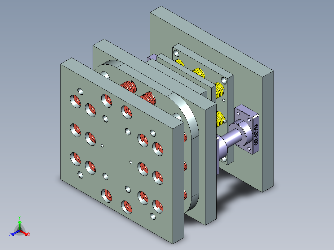 切边冲孔模架正等轴测图