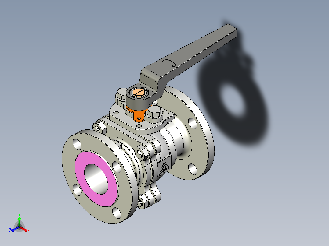 管道手动球阀-水管开关阀-手动阀门User Library-MD52C150DN50-2主视图