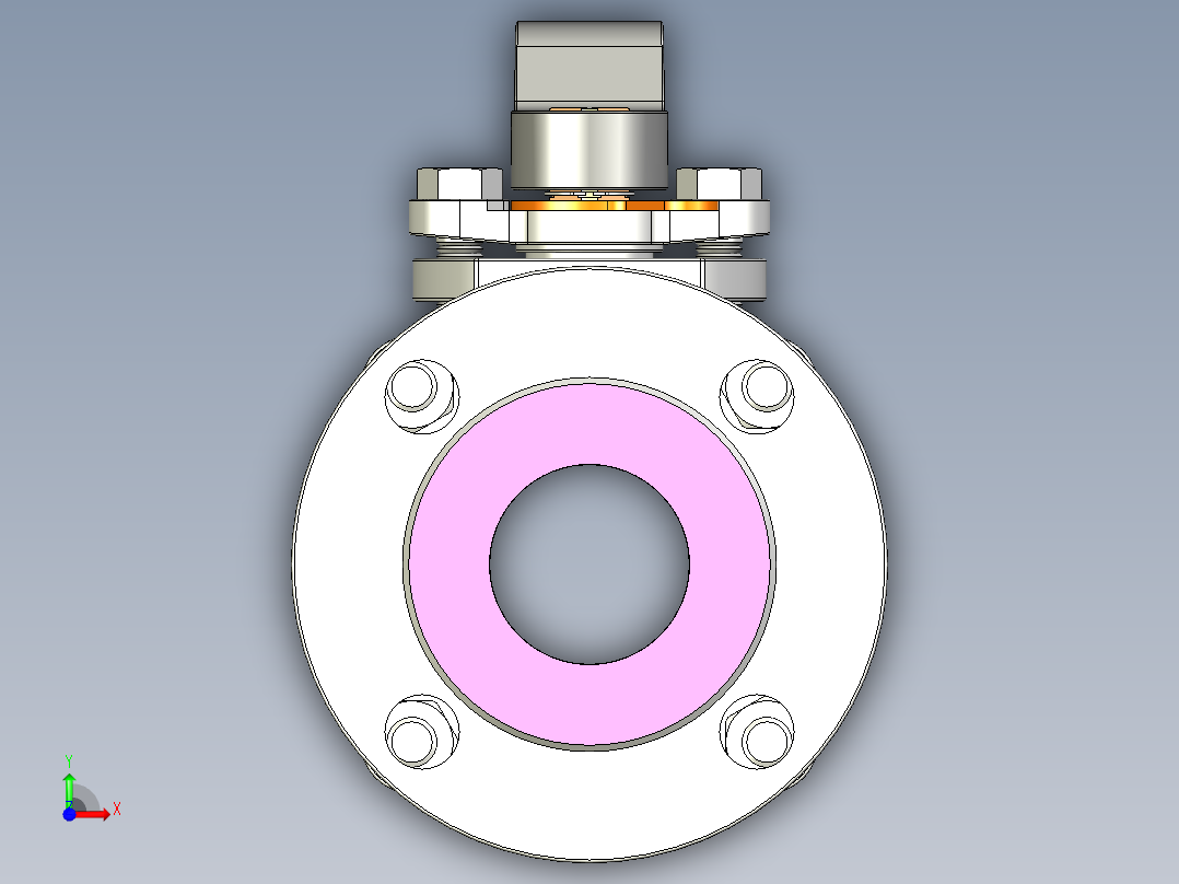 管道手动球阀-水管开关阀-手动阀门User Library-MD52C150DN50-2前视图