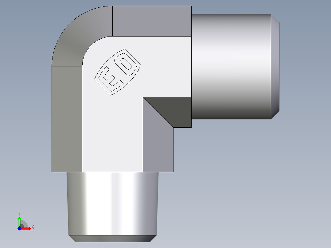 卡套式工业通用硬管接头EO_Male_stud_elbow_WE06LM71X前视图