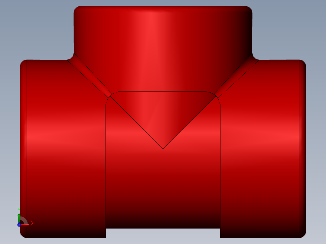 threaded tee前视图