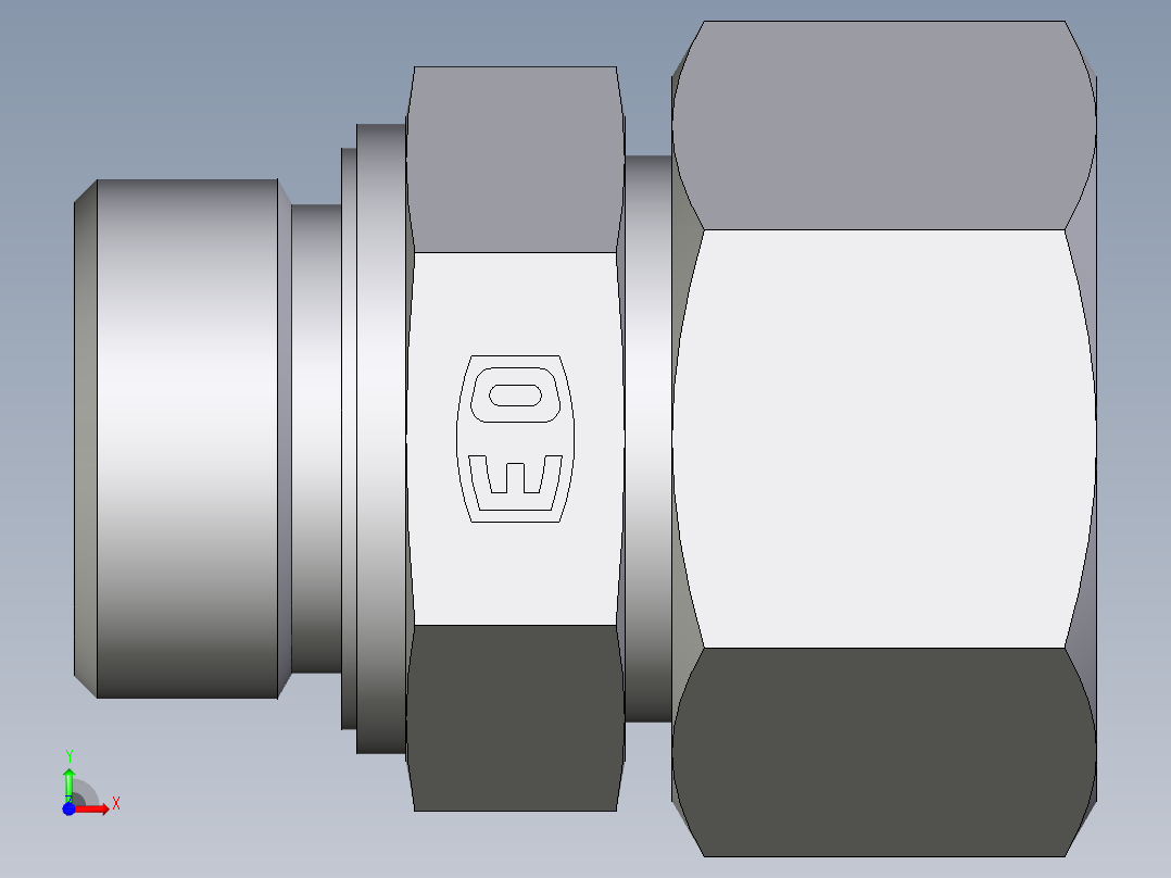 卡套式工业通用硬管接头EO_Male_Stud_connector_GE25SMED71前视图